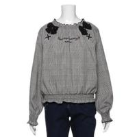 【30%OFF】レースアップリボンシャーリングブラウス