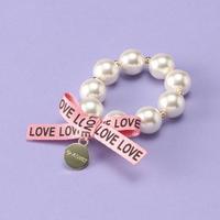 【30%OFF】ロゴリボンつきパール調ブレスレット