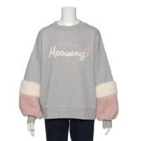 【30%OFF】袖フェイクファーつき裏起毛トレーナー