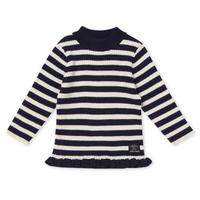 【40%OFF】配色リブボーダーモックネックニット