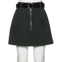 【42%OFF】ベルトつきハーフジップツイルスカパン