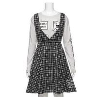 【50%OFF】【ニコ☆プチ掲載】ニットチェックジャンパースカート