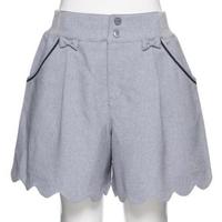 【50%OFF】ミニリボンつき裾スカラップキュロット