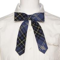 エンブレム刺しゅうチェックリボンタイ