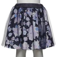 チュール掛け花柄スカート
