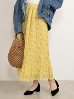 WEGO/シフォンプリーツロングスカート