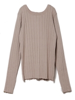 2wayワイドRIBニットトップス/ベージュ