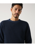 2トーンワッフルニットクルーネックPO/NVY