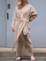 3WAYカシュクールリブニットワンピース/ベージュ
