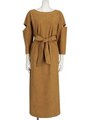 BACK DRAPE SUEDE DRESS/BEIGE