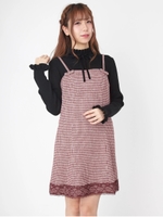 BACKスピンドルAラインジャンパースカート/ボルドー