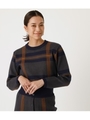 BIG CHECK KNIT TOPS/柄NVY5