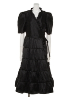 Baccara Rose Midi Wrap Dress/BLACK