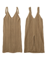 CABLE KNIT DRESS/ベージュ