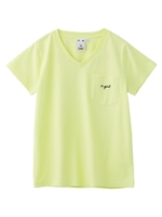 CURSIVE LOGO V-NECK TEE/イエロー