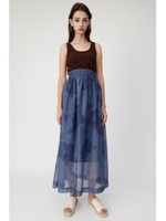 FLORAL SHEER スカート/柄BLU5