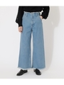 FRINGE DENIM WIDE/L/BLU1