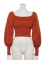 GATHER FIT KNIT TOP/ORG