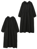 GATHERED RUFFLE DRESS/ブラック