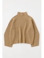 HIGH NECK RAGLAN RIB セーター/BEG