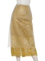 LACE LAYERED SKIRT/YELLOW