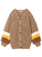LINE KNIT CARDIGAN/ベージュ