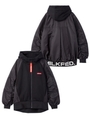 LOGO JACQUARD ZIP HOODED TOP/レッド