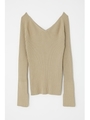 LOW NECKED LONG SLEEVE ニット/L/BEG1