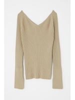 LOW NECKED LONG SLEEVE ニット/L/BEG1