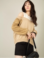 MA-1風レイヤードプルオーバー/ベージュ