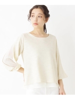 MIXツイード肩スリットプルオーバー/ライトベージュ(051)