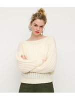 MOHAIR LIKE OFF SHOULDER TOPS/O/WHT1