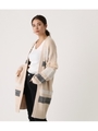 MULTI BORDER LONG CARDIGAN/柄BEG5