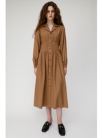 OPEN COLLAR WAIST TUCK ドレス/L/BEG1