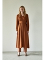 PIN TUCK FLARE ドレス/BRN