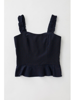 POLKA DOT SHIRRING トップス/NVY