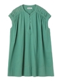 SHOULDER GATHER SLEEVELES TUNIC/グリーン