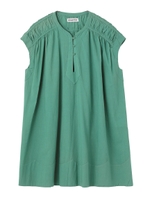SHOULDER GATHER SLEEVELES TUNIC/グリーン