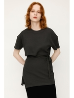 SIDE OPEN WRAP TOPS/L/BLK1