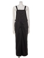 SLIT SALOPETTE PANTS/ブラック