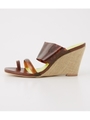 SQUARE WEDGE SANDAL/BRN