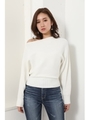 Slanting N／C Loose Knit TOP/WHT