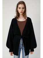 TRIM END KNIT カーディガン/BLK