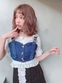 TS kirakira denim bustier/ブルー