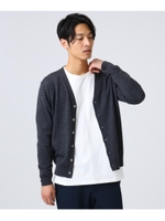 Vネックウールニットカーディガン/チャコールグレー(014)