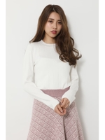 Wide Rib Bottle N／C Knit TOP/WHT