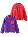 X-GIRL X MADE ME REVERSIBLE FLEECE JACKET/パープル
