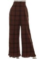 [BED&BREAKFAST]Wool Check Frill Pants/BROWN