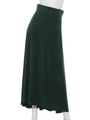 [GREED]Striped Velour Flared Skirt/GREEN