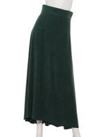 [GREED]Striped Velour Flared Skirt/GREEN